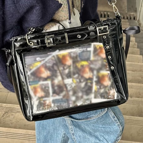 【soda薄荷茶】ベルト付きフェイクレザーキルティング痛バッグ【推し活グッズ】