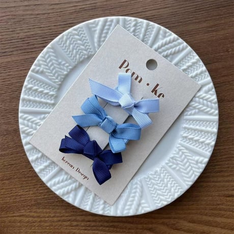 ミニリボンクリップ3色セット【推し活グッズ・ヘアメ・参戦ヘア・地雷系・量産型】