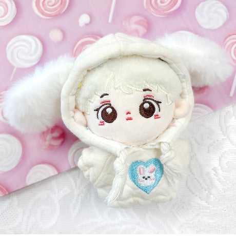 【ぬい服】ぬいぐるみ用うさ耳パーカー(10cm用)