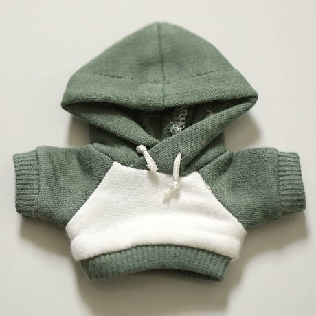 【ぬい服】バイカラーパーカー 10cm用