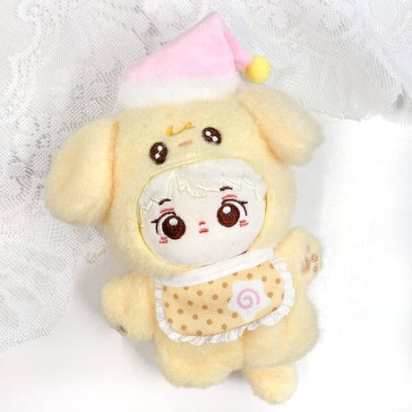 【ぬい服】スタイ付きもこもこアニマル着ぐるみ　10cmぬいぐるみ用