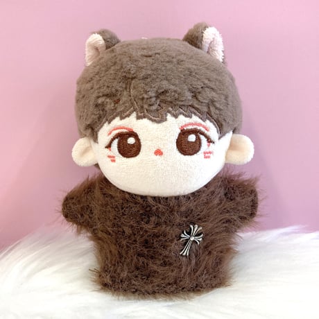 【ぬい服】ぬいぐるみ用 十字架付きファーニット（10〜15cm用）