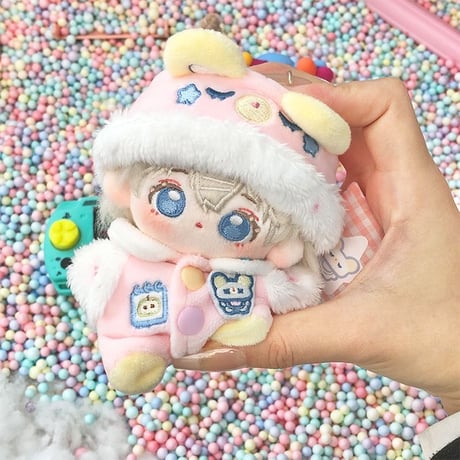 【ぬい服】ぬいぐるみ用もこもこくま耳パジャマ(10cm用)【推し活グッズ】