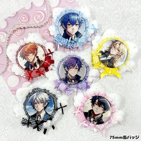 推し活グッズ ふわふわ猫耳キャンディーロゼット【缶バッジ 痛ロゼット】