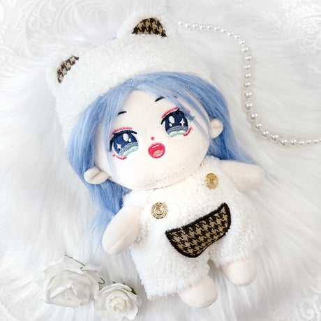 【ぬい服】くま耳ヘッドバンド&サロペットセット【20cm用】【推し活グッズ】