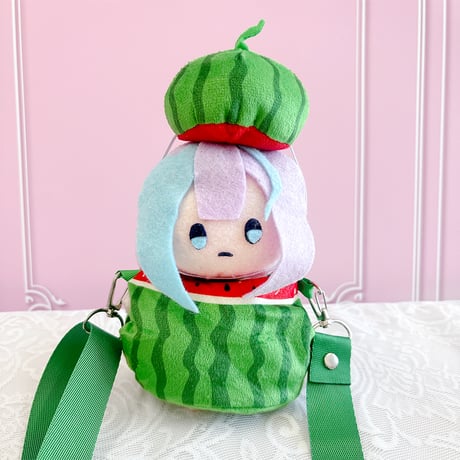 【ぬいバッグ】【ぬい服】ぬいぐるみ用スイカ型バッグ 【10〜20cm 用】【推し活グッズ】