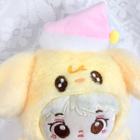 【ぬい服】スタイ付きもこもこアニマル着ぐるみ　10cmぬいぐるみ用