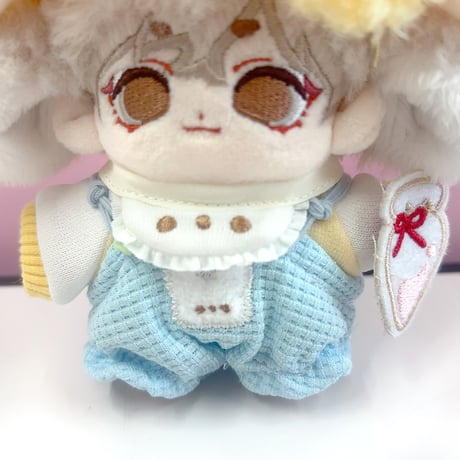 【ぬい服】帽子&スタイ&Tシャツ&サロペットセット 10cm用