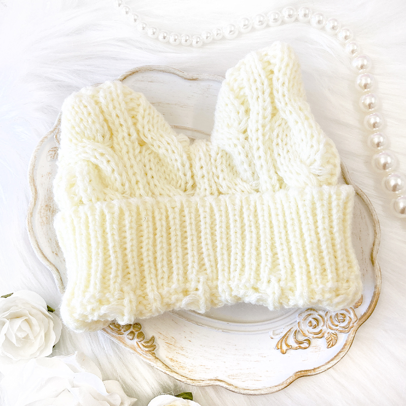 ぬい服】ぬいぐるみ用猫耳ニット帽 15~20cm 用【推し活グッズ ぬい服】ぬいぐるみ用猫耳ニット帽 15~20cm 用【推し活グッズ