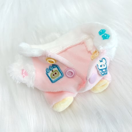 【ぬい服】ぬいぐるみ用もこもこくま耳パジャマ(10cm用)【推し活グッズ】