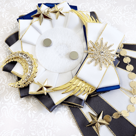 【缶バッジ 痛ロゼット 推し活グッズ】月と星ロゼット