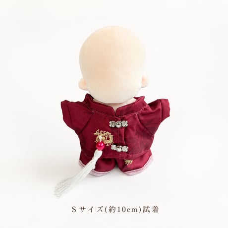 【10～15cmぬい服】10～15cmぬい服 中華風 豪華セットアップ (シャツ＆パンツ)