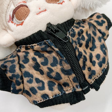 【ぬい服】ヒョウ柄ジャケット　10cmぬいぐるみ用