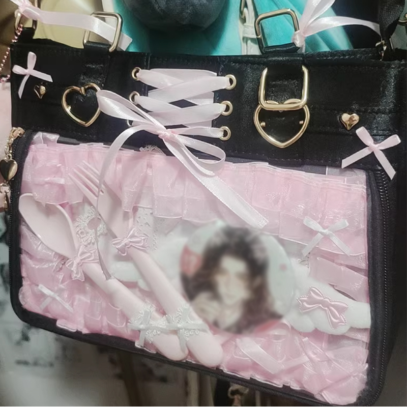 呜咚小铺】レースアップサテン痛バッグ【推し活グッズ】 | G.triGer