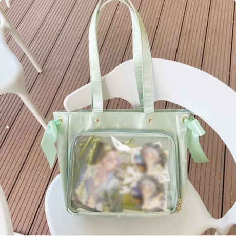 【Seraphim】サイドリボン付きサテン 痛バッグ【推し活グッズ】