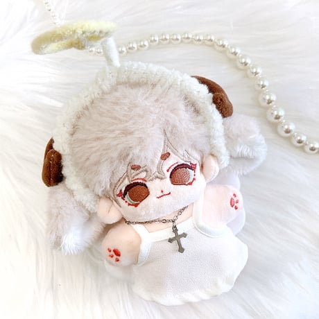 【ぬい服】天使の輪&羽付きワンピース　10cm用【推し活グッズ】