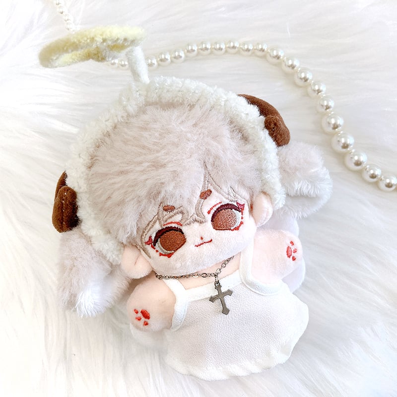 miページ ぬい服 天使の輪+天使の羽 1点 ぬい服】天使の輪&羽付きワンピース 10cm用【推し活グッズ】 | G