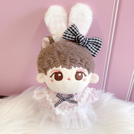 【ぬい服】アリス風ワンピース&うさ耳ヘッドドレスセット　10cm用