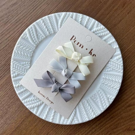 ミニリボンクリップ3色セット【推し活グッズ・ヘアメ・参戦ヘア・地雷系・量産型】