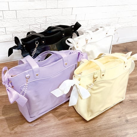 【Seraphim】サイドリボン付き痛トートバッグ【推し活グッズ】