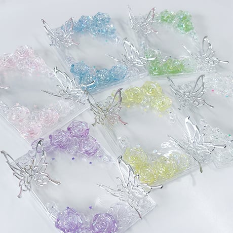 【推し活グッズ】硬質トレカケース【蝶と薔薇】
