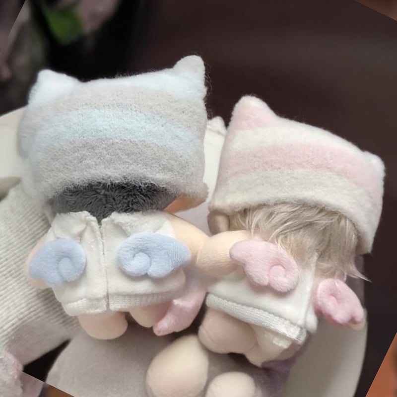 10cmぬい服 耳当て付き猫耳風帽子(リバーシブル)セット セミオーダー