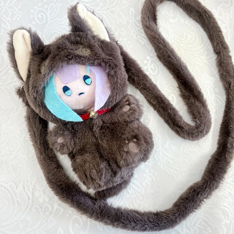【ぬいバッグ】【ぬい服】ふわふわショルダーストラップ付き ぬいぐるみ用着ぐるみ【15cm 用】【推し活グッズ】