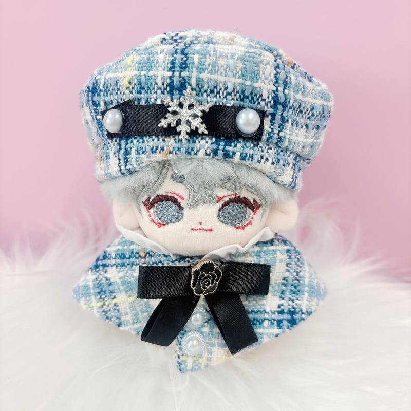 ぬい服 ツイード ベレー帽&ケープ 10cm用【推し活グッズ】 | G ぬい服 ツイード ベレー帽&ケープ 10cm用【推し活グッズ】 | G