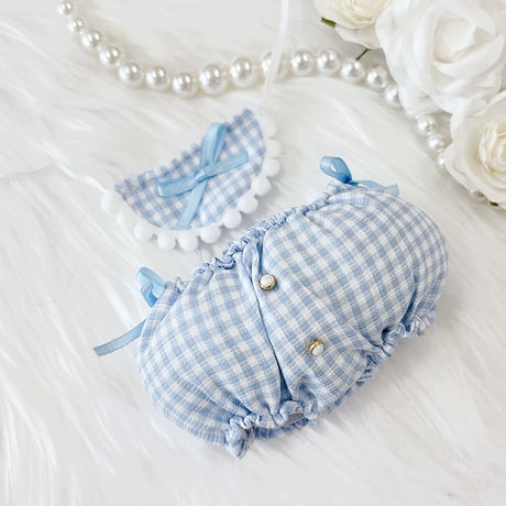 【ぬい服】ぬいぐるみ用かぼちゃ パンツ&よだれかけセット 【15〜20cm 用】【推し活グッズ】
