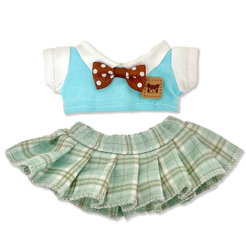 ぬい服】シャツ&チェックスカートセット 10cm用 | G.triGer