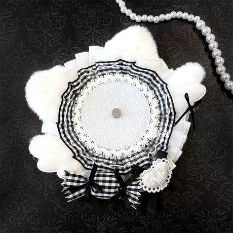 推し活グッズ ふわふわ猫耳キャンディーロゼット【缶バッジ 痛ロゼット】