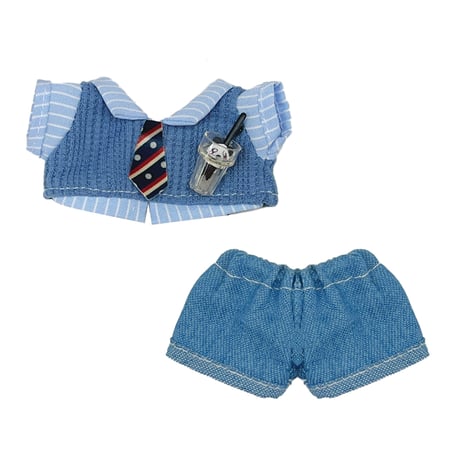 ぬい服　ネクタイ付きシャツ&パンツセット　10cm用【推し活グッズ】