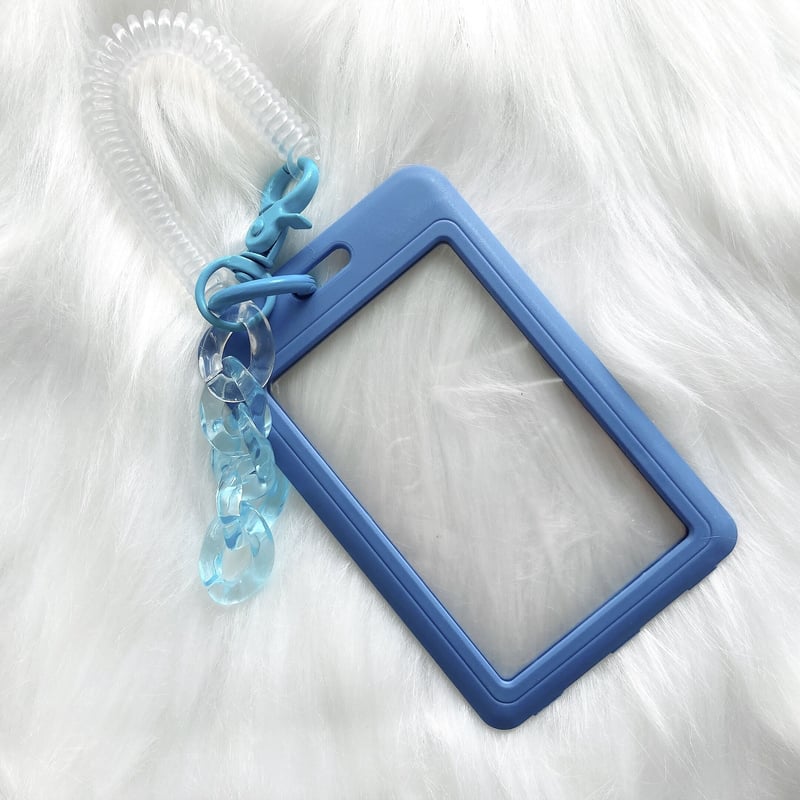 トレカケースクレイデコ 推し活推しカラー青 ブルー 水色うねうね  