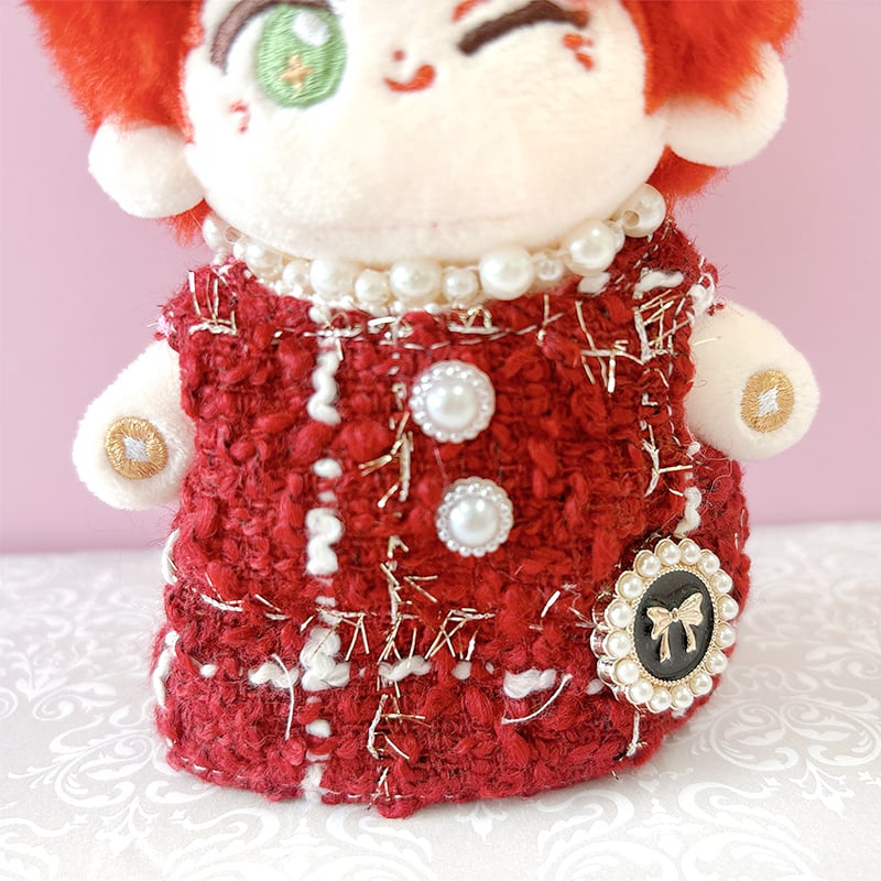 ぬい服 ツイードぬい服【ワンピース・リボン2点セット】10~15cm用