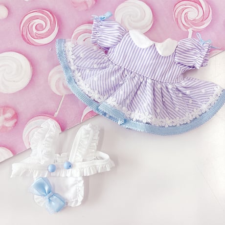 ぬい服　アメリカンダイナー風エプロンワンピース【10~15cm用】【推し活グッズ】