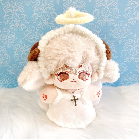 【ぬい服】天使の輪&羽付きワンピース　10cm用【推し活グッズ】