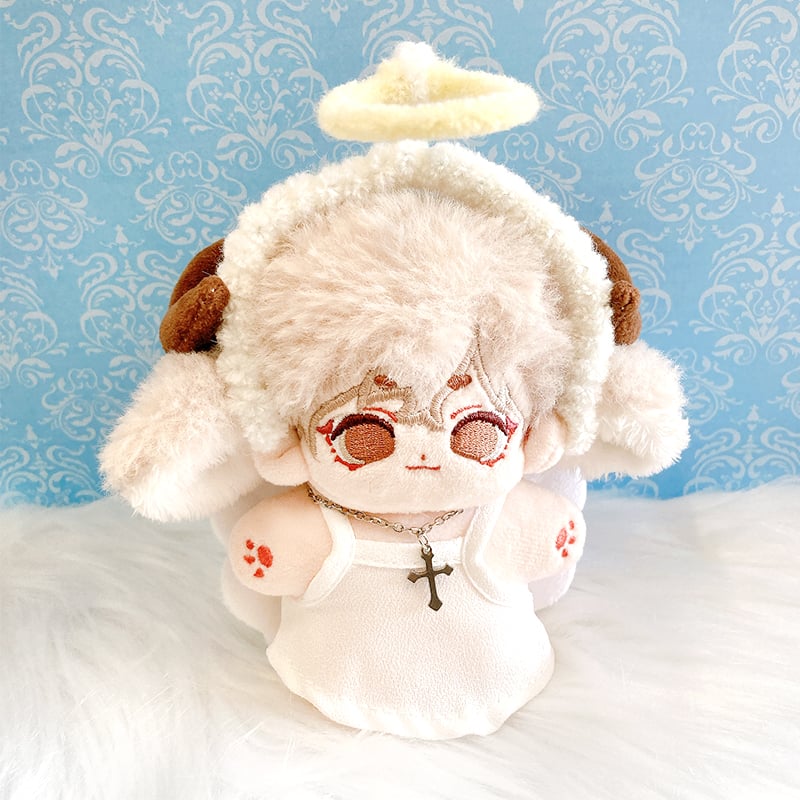 miページ ぬい服 天使の輪+天使の羽 1点 ぬい服】天使の輪&羽付きワンピース 10cm用【推し活グッズ】 | G.triGer