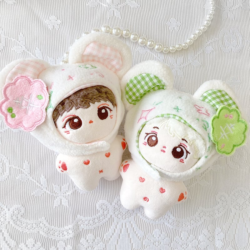 ぬい服】ぬいぐるみ用クローバー付き着ぐるみキャップ【10cm用