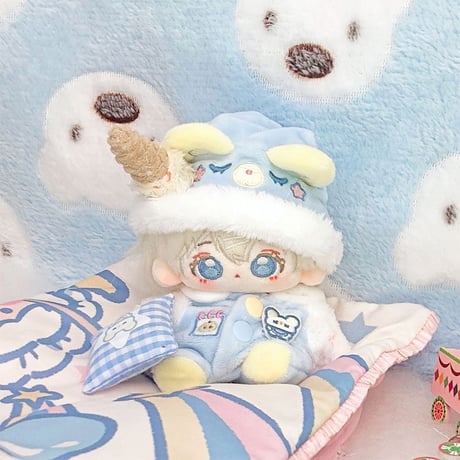 【ぬい服】ぬいぐるみ用もこもこくま耳パジャマ(10cm用)【推し活グッズ】
