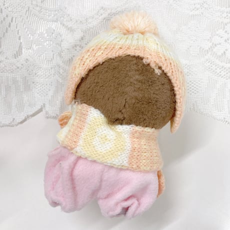 【ぬい服】ノルディック柄ニット帽&マフラーセット　10cmぬいぐるみ用