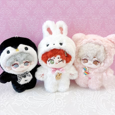 【ぬい服】ぬいぐるみ用着ぐるみ(ペンギン・うさぎ・ブタ)/10cm用 もこもこ