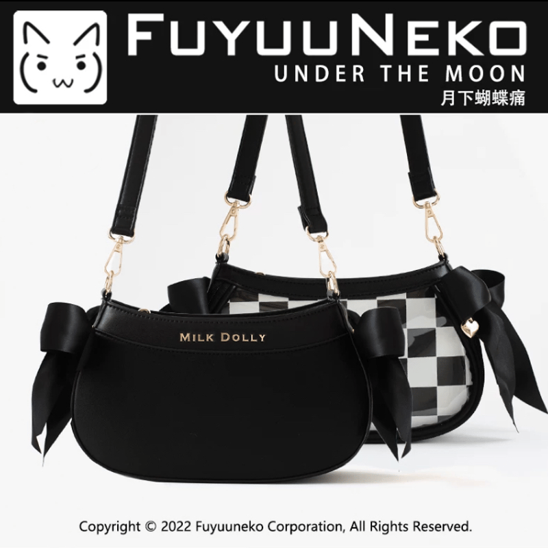 FUYUUNEKO】サイドリボン付き Milk Dolly 痛ショルダーバッグ FUYUUNEKO】サイドリボン付き Milk Dolly 痛ショルダーバッグ