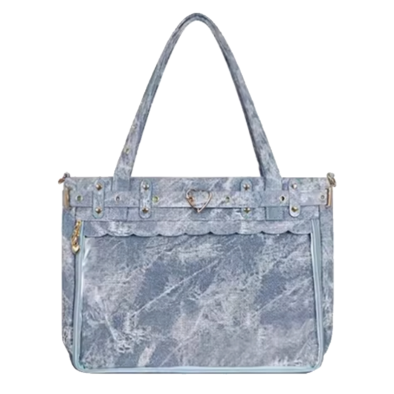 呜咚】ハートベルト付きデニム痛バッグ【推し活グッズ】 | G.triGer