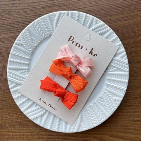 ミニリボンクリップ3色セット【推し活グッズ・ヘアメ・参戦ヘア・地雷系・量産型】