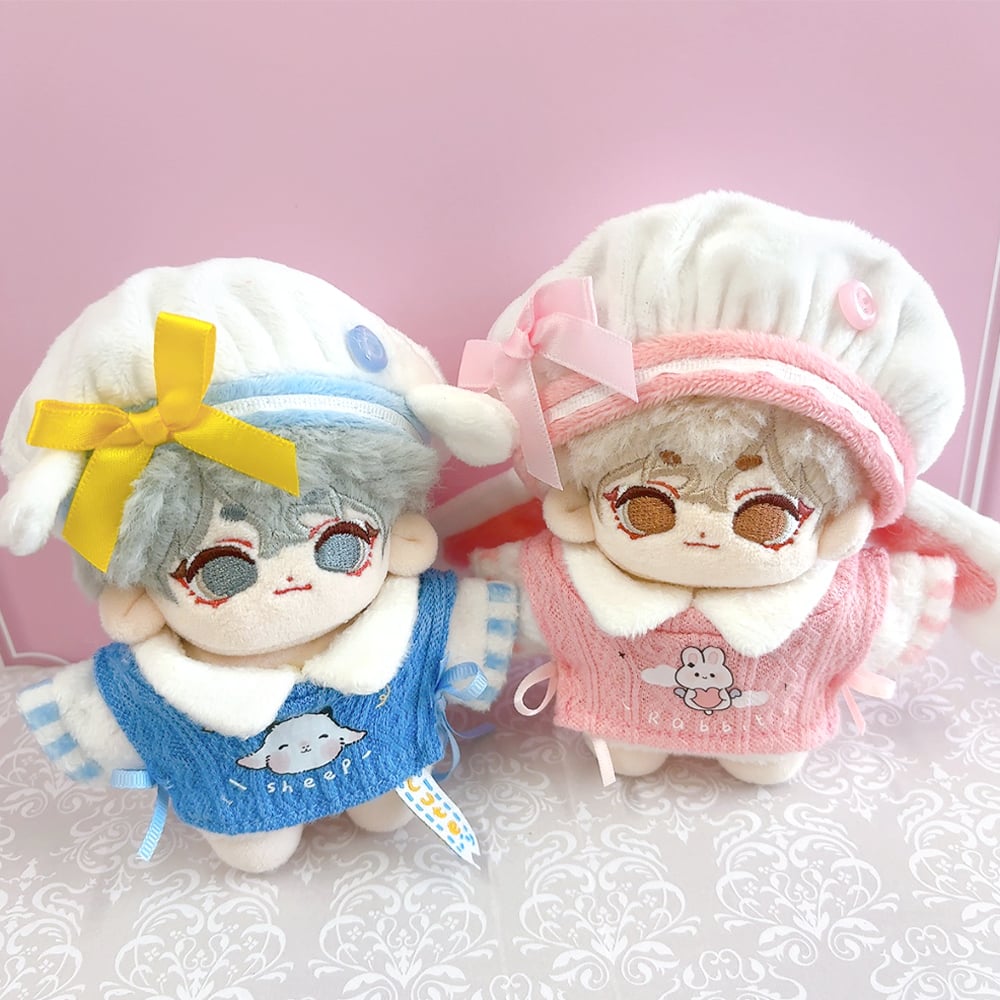 10cmぬい用 耳付きベレー帽&シャツ&ベストセット ぬい服 | G.triGer