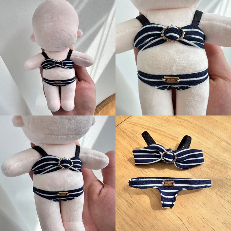 ぬい服】 ぬいぐるみ用 ストライプ柄 マイクロビキニ ぬい服 水着