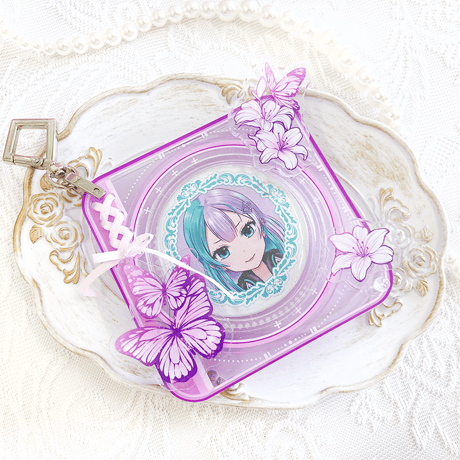 【アクリルフレーム】アクリル缶バッジケース (レースアップ)【猩猩吃屁 推し活グッズ】缶バッジ・アクスタ用