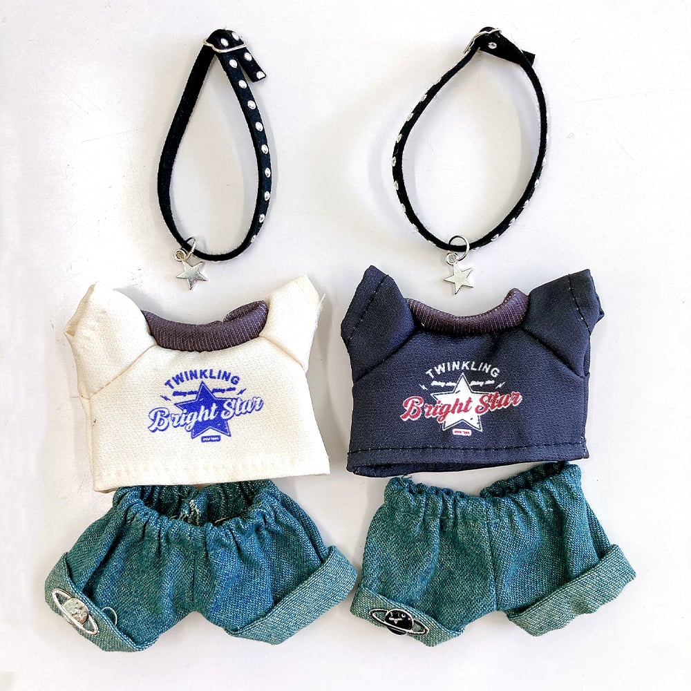 ぬい服】グラフィックTシャツ&ジーパン&チョーカーセット 10cm用【推し