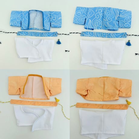 【20cmぬい服】和風3点SET（羽織・インナー・タッセル帯）