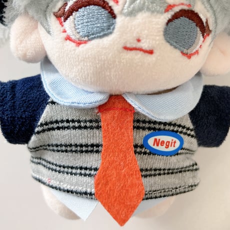 【ぬい服】ボーダー猫耳ニット帽&トップスセット　10cmぬいぐるみ用